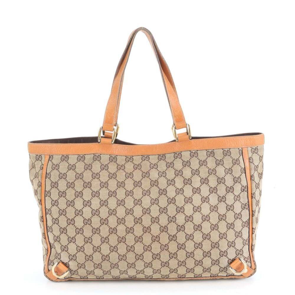 Gucci GG Canvas Abby 141472 Leather Tote Bag Shoulder Brown Women's - Picture 3 of 9